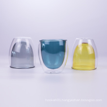 100% Hand Blown Lead-free Crystal Glass Double Wall Cup Coffee Cup Borosilicate Coffee Cup Saucer